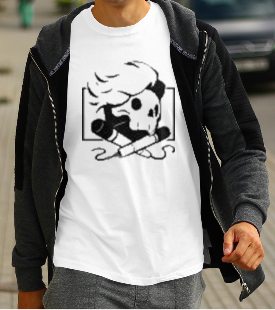 Danielrustage Skull Microphone Crossbones T-Shirt