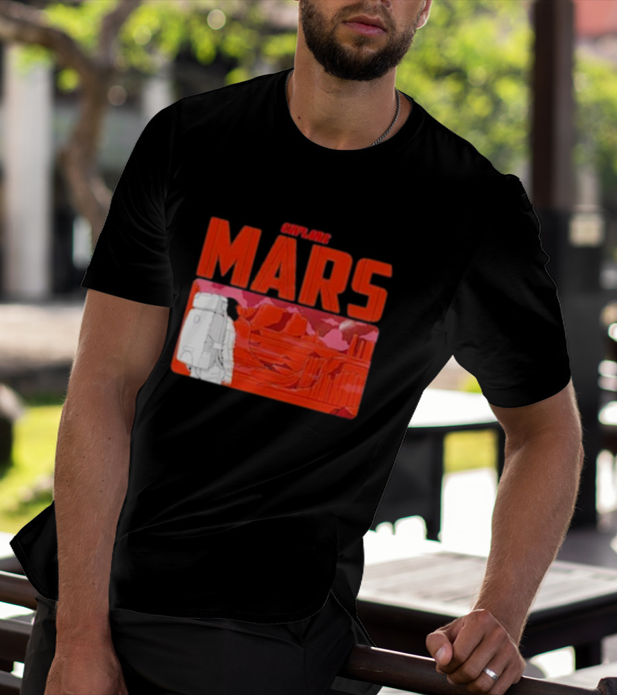 Explore Mars Astronaut Adventure Red Landscape T-Shirt
