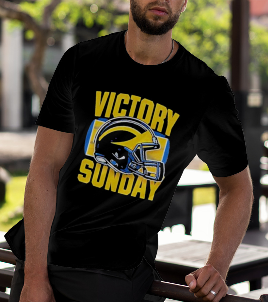 Victory Sunday Michigan Football Helmet T-Shirt