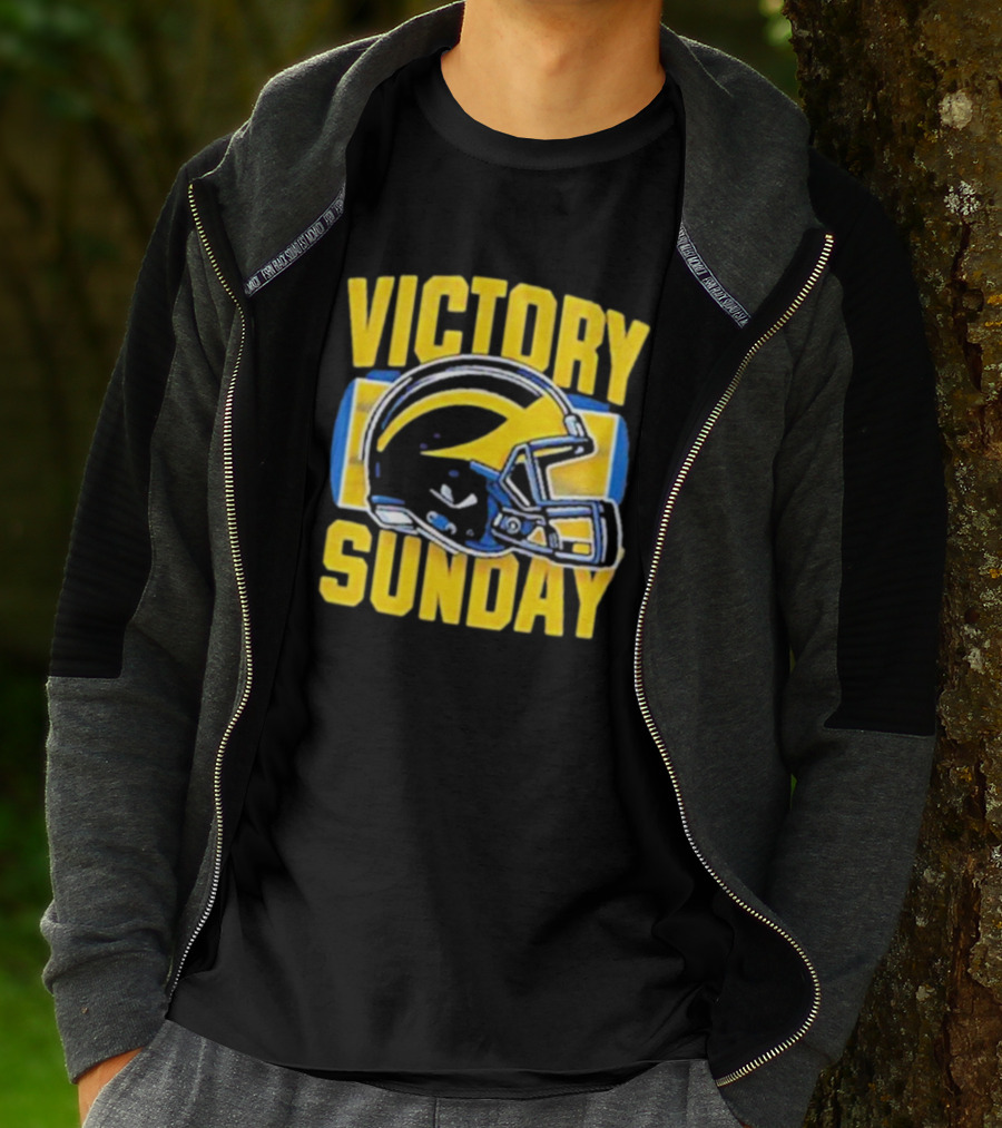 Victory Sunday Michigan Football Helmet T-Shirt