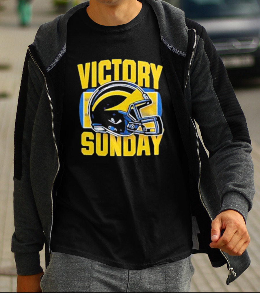 Victory Sunday Michigan Football Helmet T-Shirt