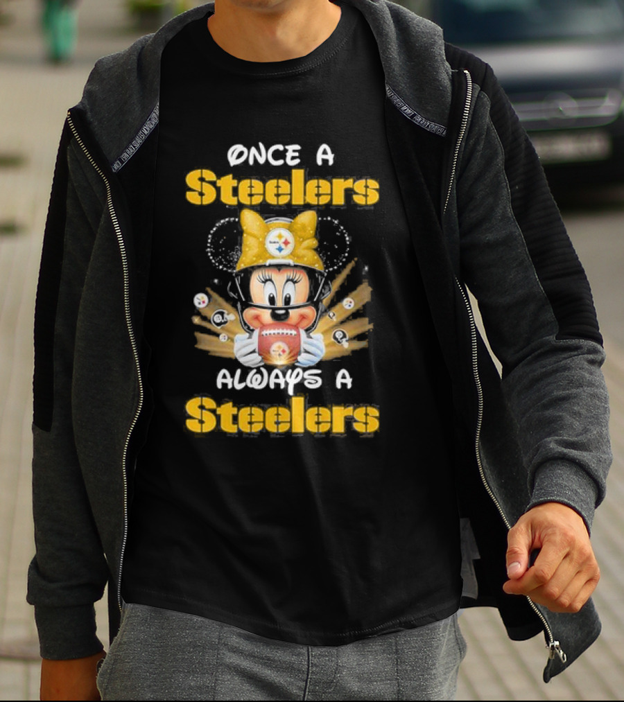 Once A Steelers Always A Steelers Mickey Football Fan T-Shirt