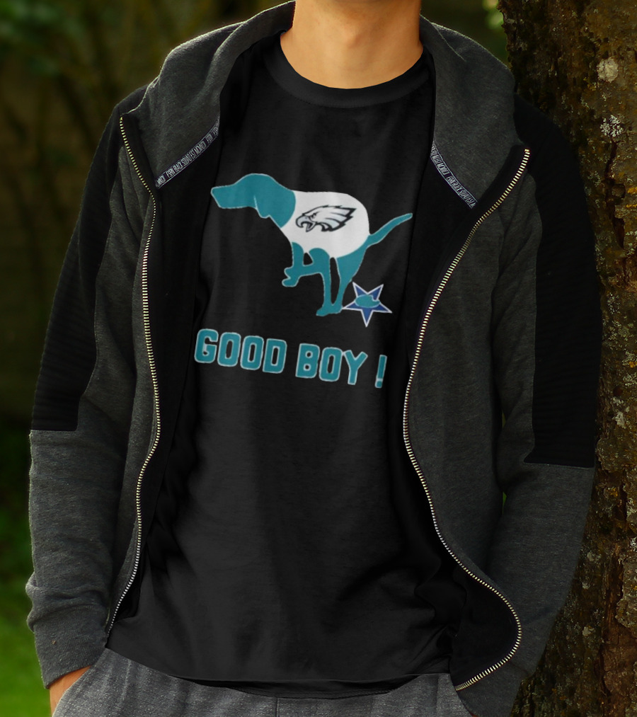 Philadelphia Eagles Dog Good Boy Defecating On Dallas Cowboys Star T-Shirt