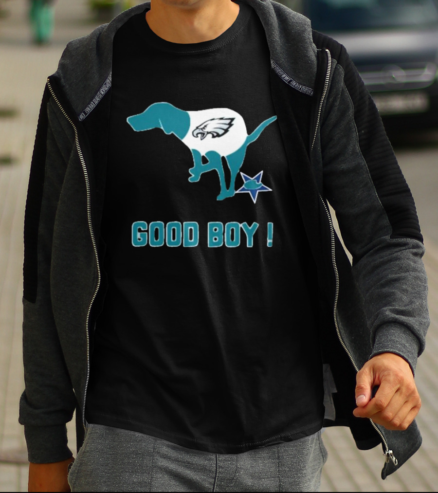Philadelphia Eagles Dog Good Boy Defecating On Dallas Cowboys Star T-Shirt