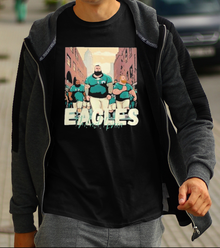 Eagles Philadelphia Players Strolling In City Streets T-Shirt