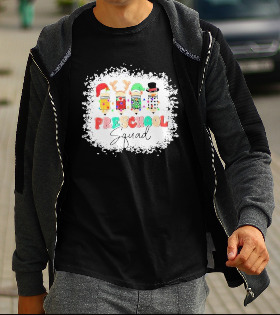 Preschool Squad Christmas Snowflake Festive Friends T-Shirt