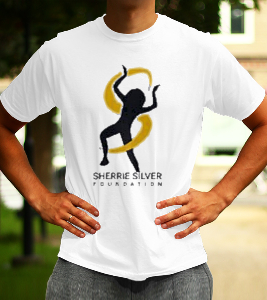 Sherrie Silver Foundation Dancing Figure With Yellow Swirls T-Shirt