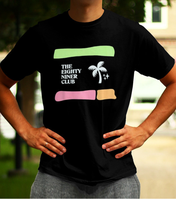 The Eighty Niner Club Palm Tree Stars Retro Stripes T-Shirt