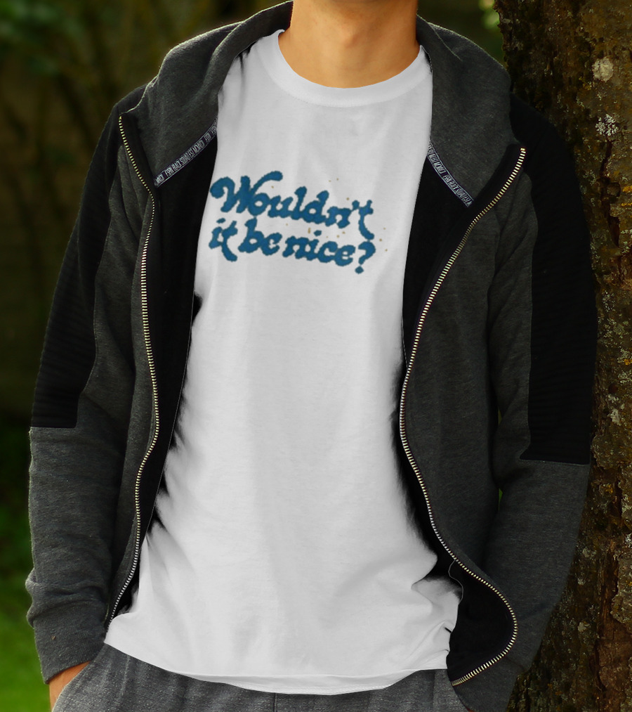 Wouldn’t It Be Nice Text In Blue With Yellow Dots T-Shirt