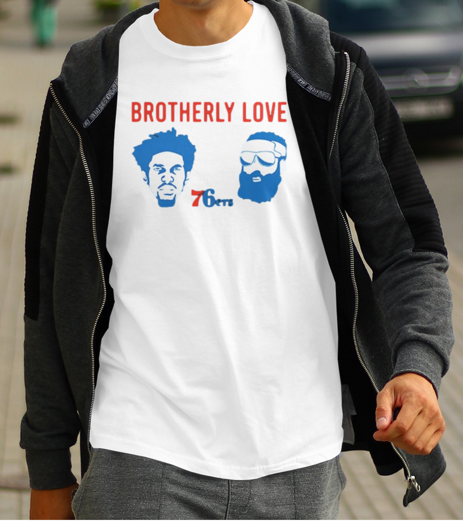 Brotherly Love 76ers Joel Embiid James Harden Philadelphia Basketball Team T-Shirt