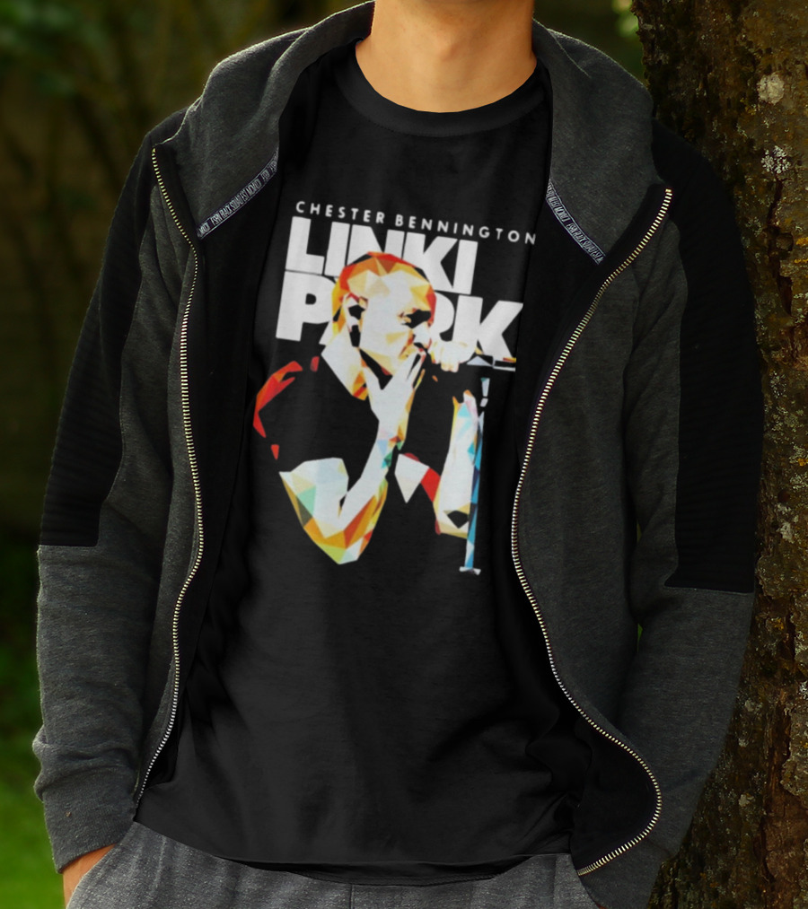 Chester Bennington Linkin Park Poly Art Mic Performance T-Shirt