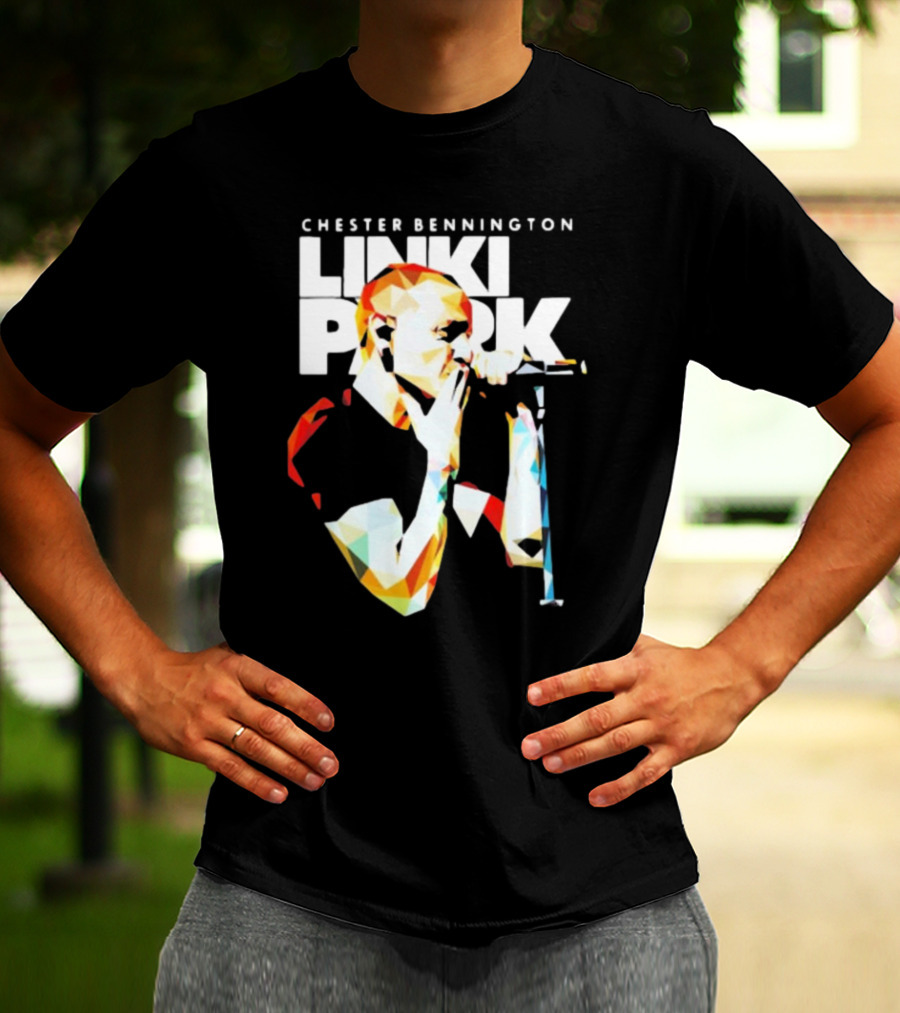 Chester Bennington Linkin Park Poly Art Mic Performance T-Shirt