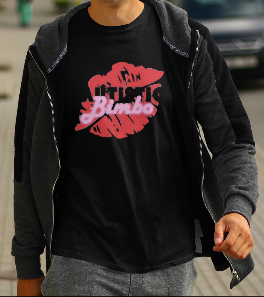 Autistic Bimbo Pink Lips Kiss T-Shirt