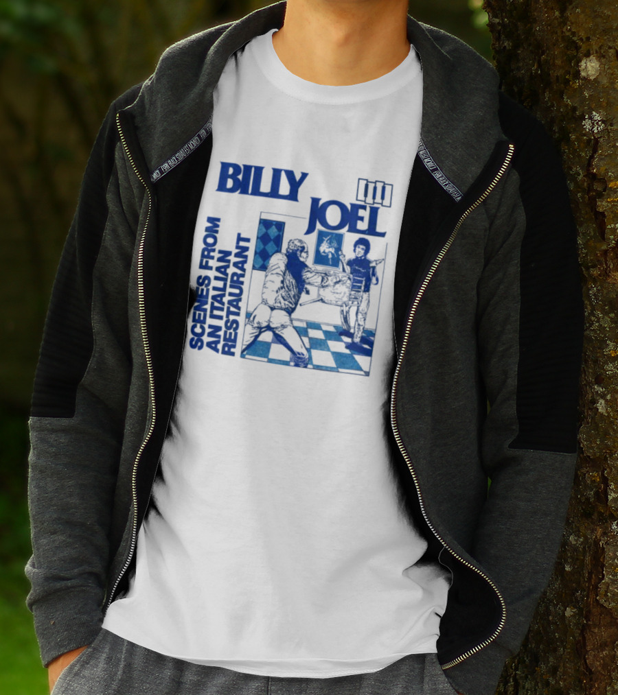 Billy Joel Scenes From An Italian Restaurant Italian Dining Chessboard Floor T-Shirt