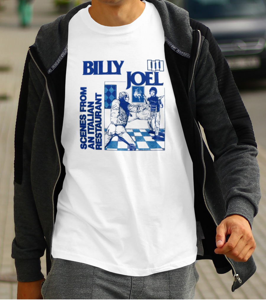 Billy Joel Scenes From An Italian Restaurant Italian Dining Chessboard Floor T-Shirt