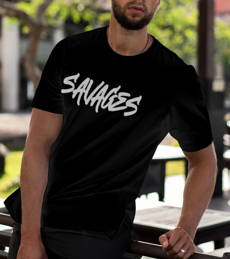 Black Savages Text T-Shirt