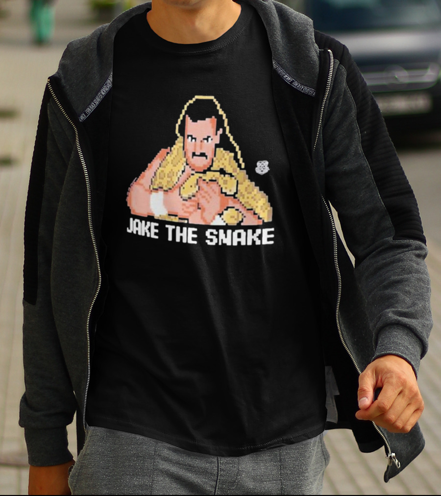 Jake The Snake Roberts 32-bit Pixel Art Ripple Junction T-Shirt