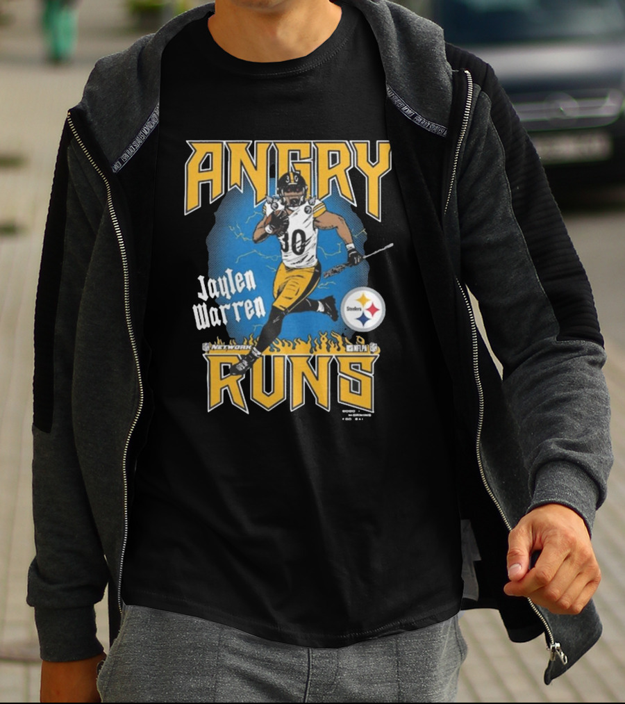Jaylen Warren Angry Runs NFL Network Steelers T-Shirt