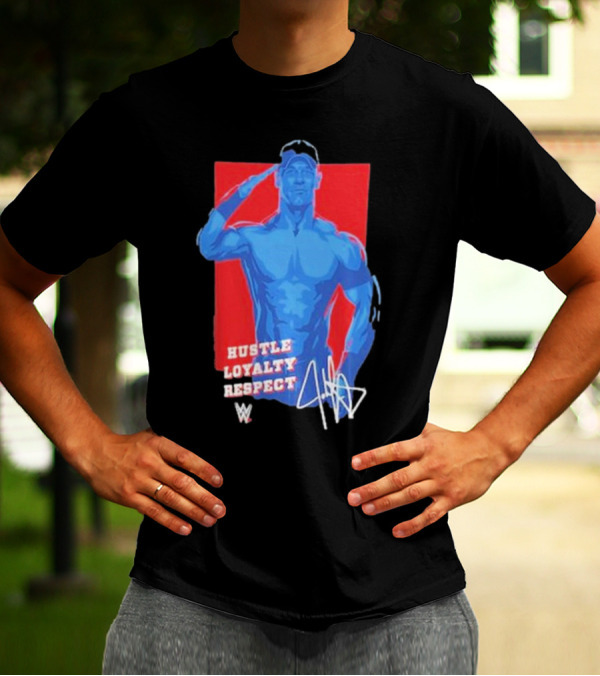 WWE John Cena Hustle Loyalty Respect Salute Signature T-Shirt