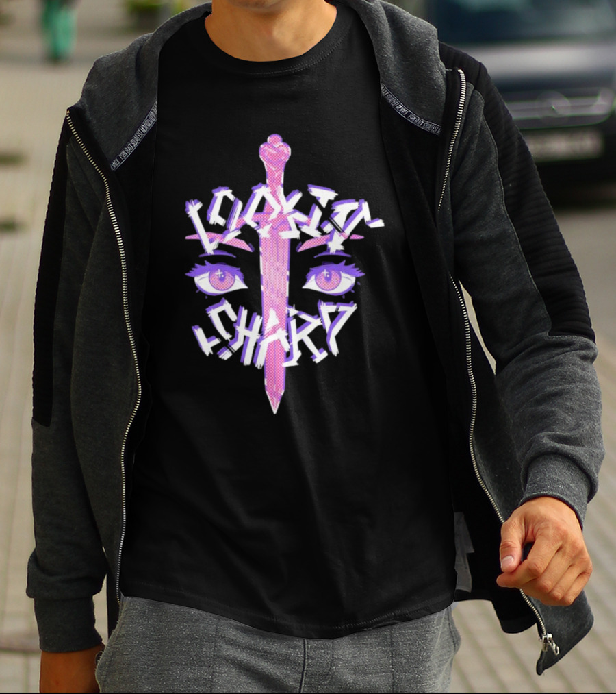 Lookin’ Sharp Kitty-Knife Eyes And Sword T-Shirt