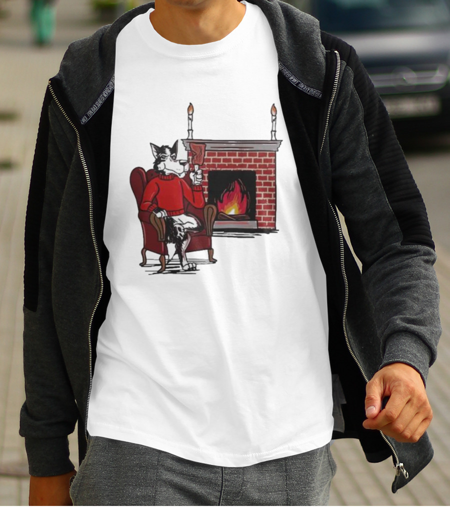 Ncs Fireplace Cozy Winter Wolf By The Hearth T-Shirt