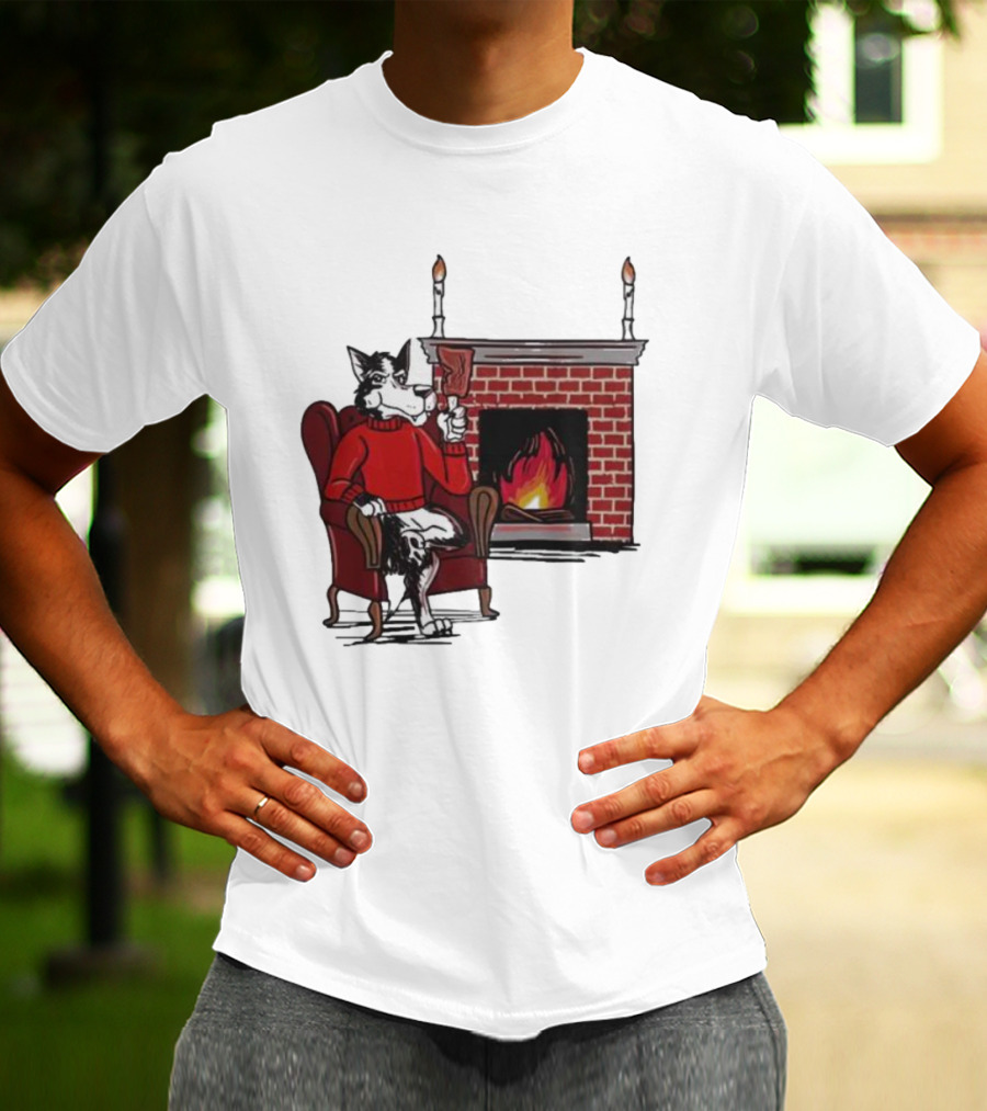 Ncs Fireplace Cozy Winter Wolf By The Hearth T-Shirt