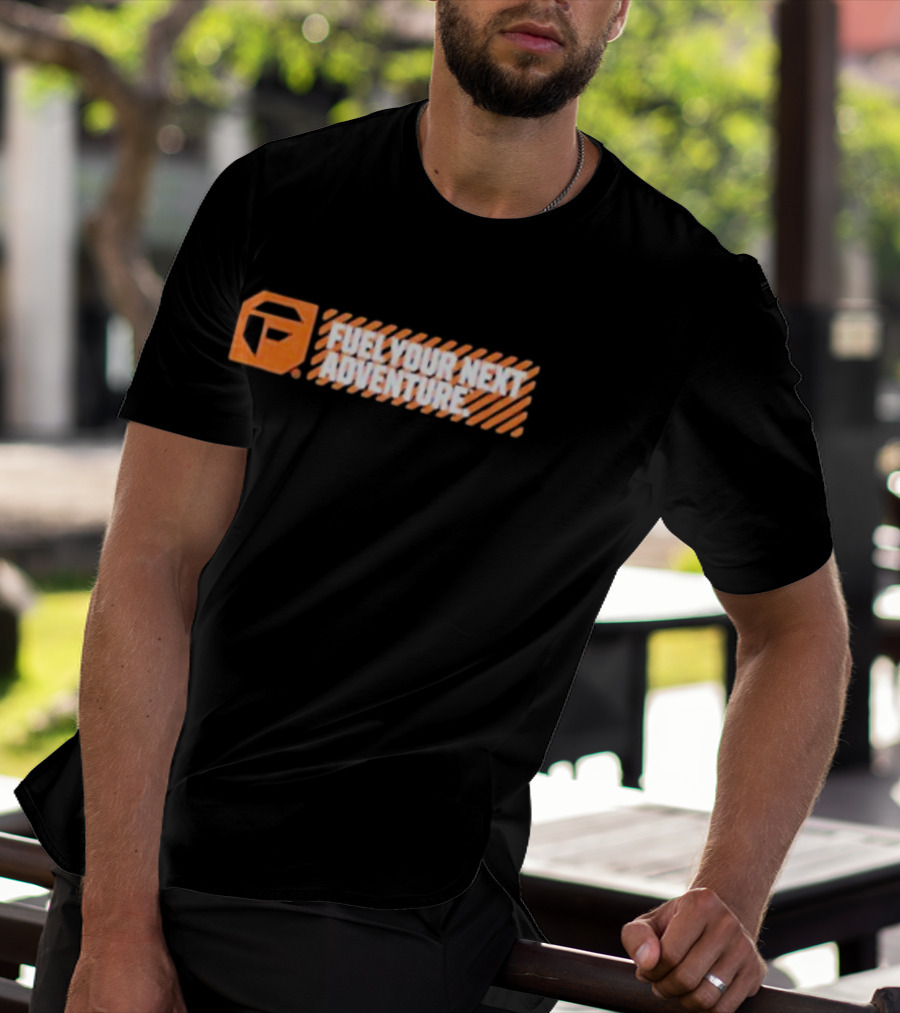 Fuel Your Next Adventure FP Logo Orange Stripes T-Shirt