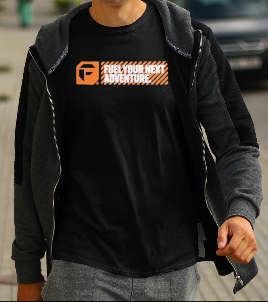Fuel Your Next Adventure FP Logo Orange Stripes T-Shirt