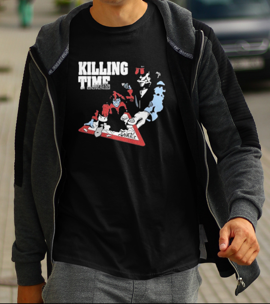 Killing Time Dealer Joker Playing Cards Motif T-Shirt