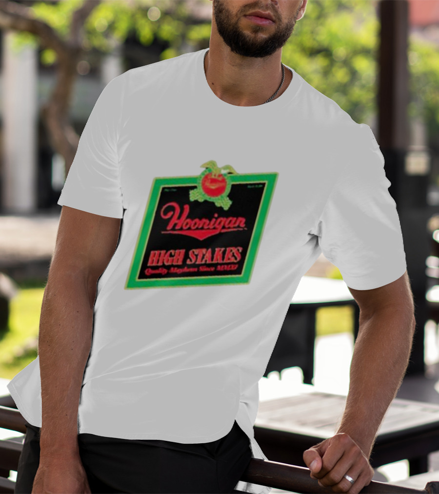 Hoonigan High Stakes Quality Mayhem Since MMXI Retro Apple Crate Label T-Shirt