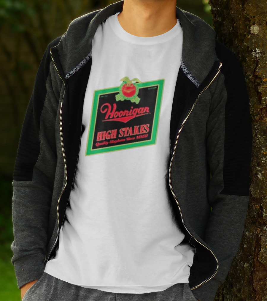 Hoonigan High Stakes Quality Mayhem Since MMXI Retro Apple Crate Label T-Shirt