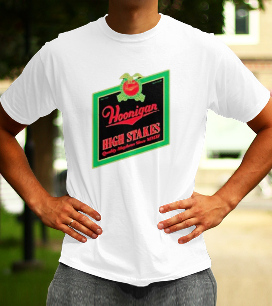 Hoonigan High Stakes Quality Mayhem Since MMXI Retro Apple Crate Label T-Shirt