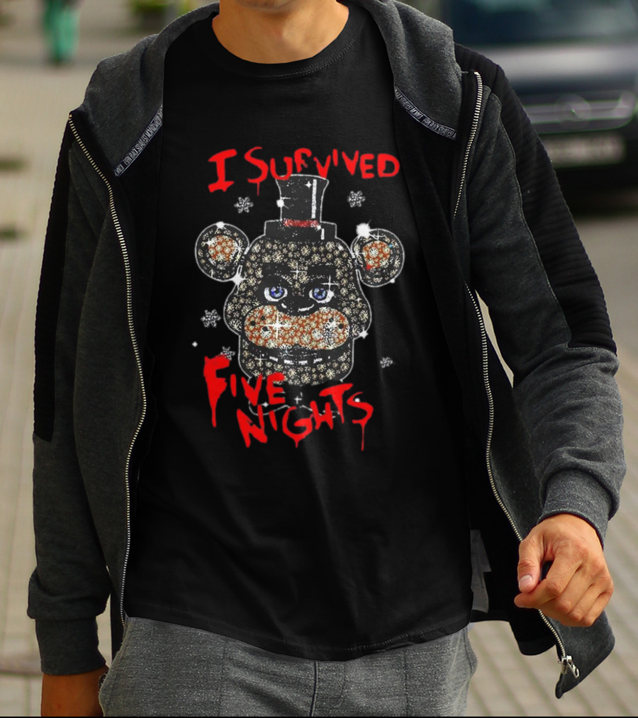 Five Nights Survival Glitter Bear Face T-Shirt