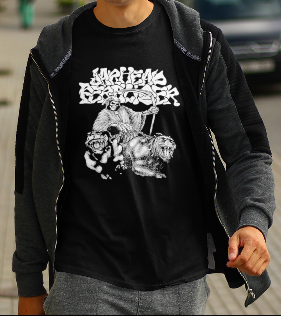 Jarhead Fertilizer Grim Reaper With Pitbull Dogs T-Shirt