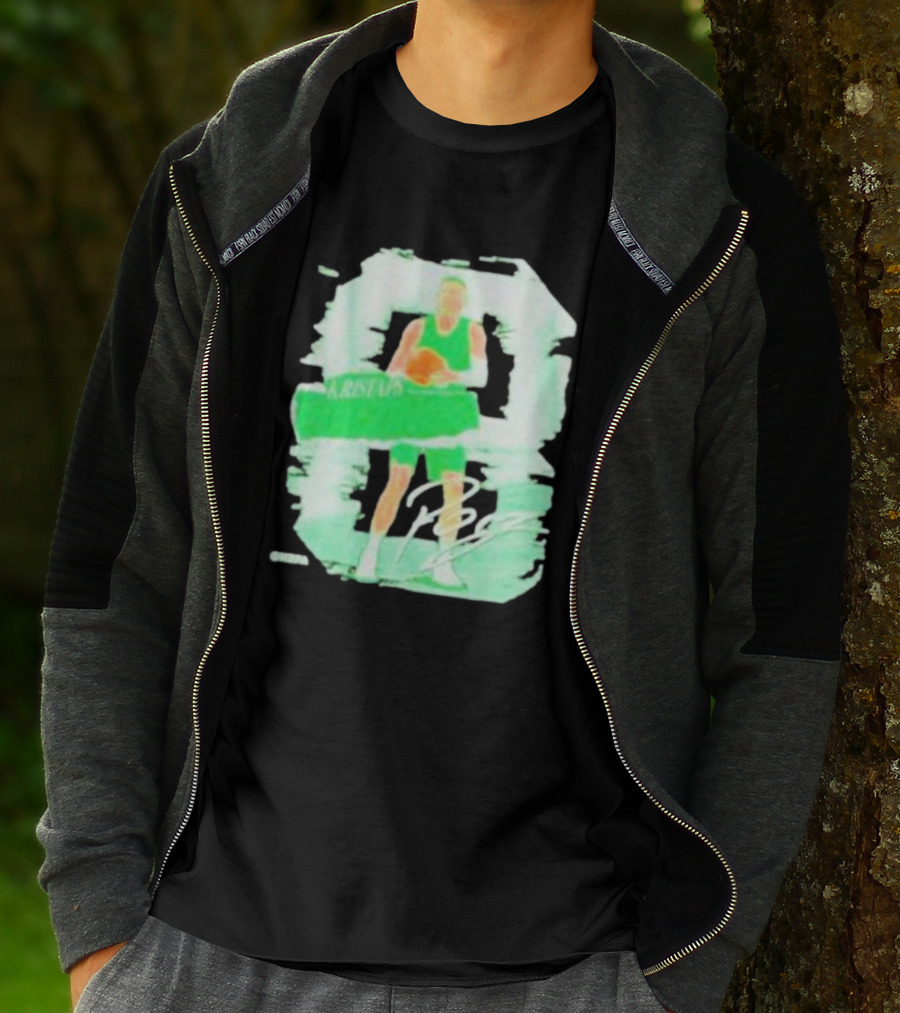 Kristaps Porzingis Boston Green Signature Basketball Player T-Shirt