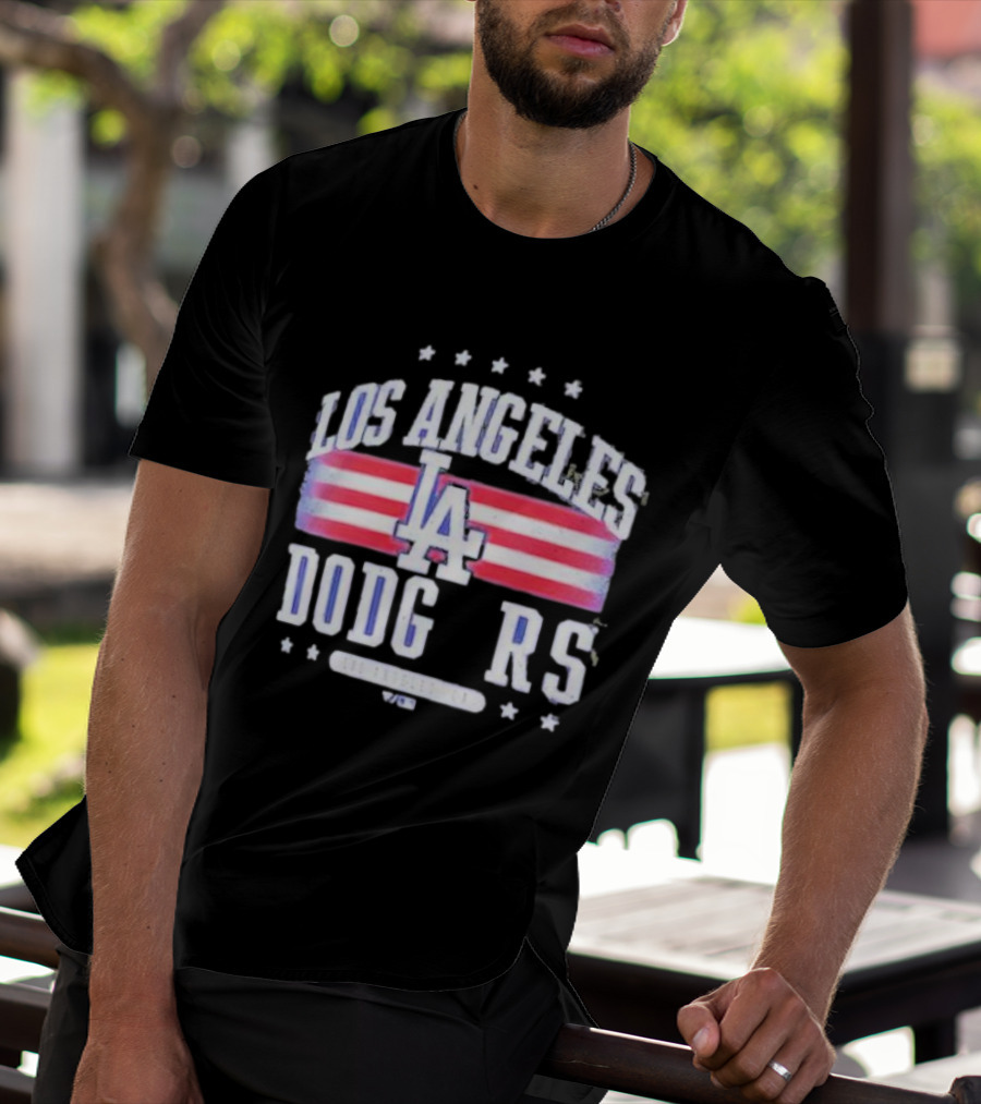 Los Angeles Dodgers Americana LA Stripes Stars T-Shirt