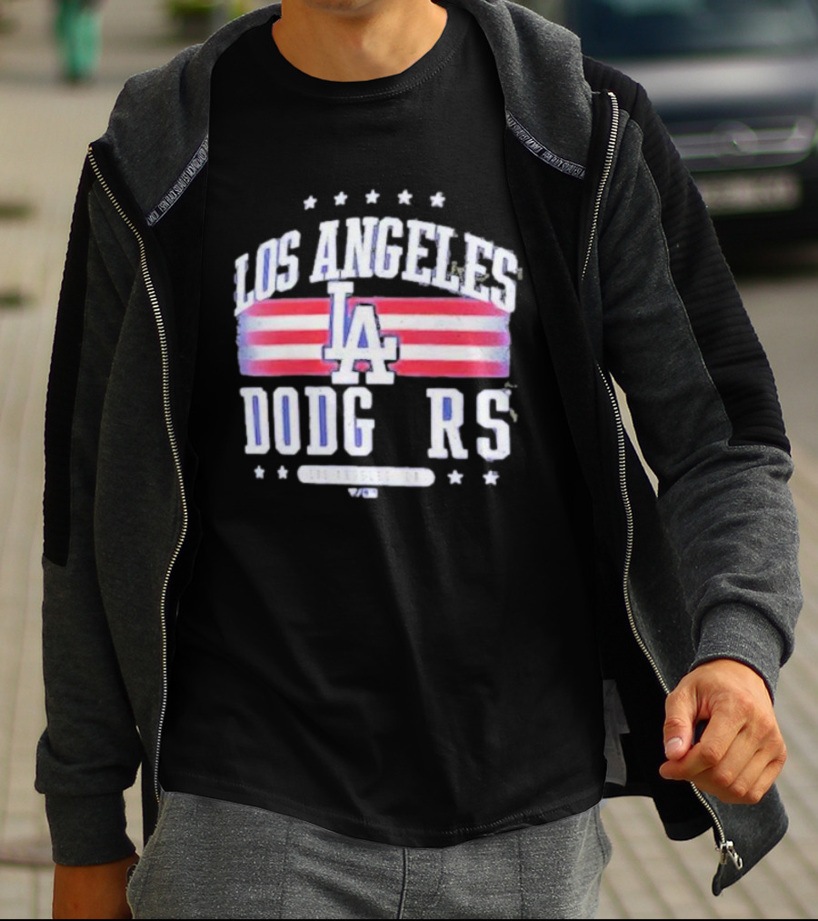 Los Angeles Dodgers Americana LA Stripes Stars T-Shirt