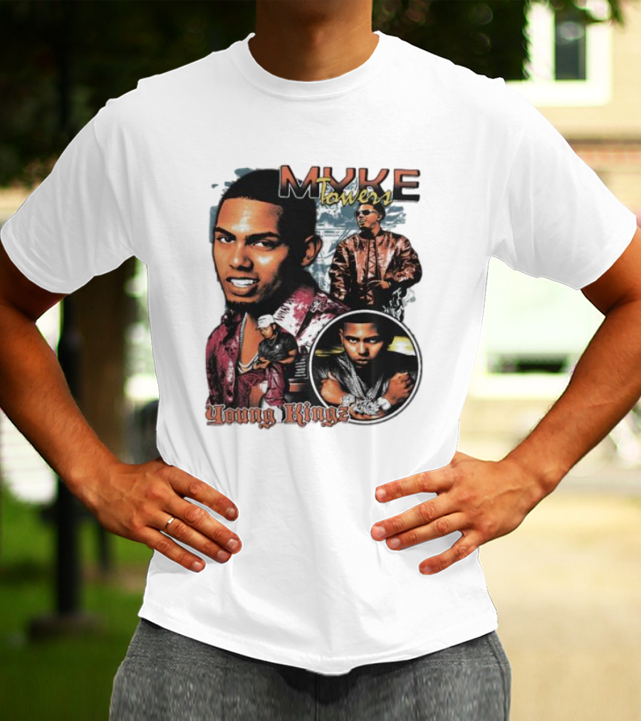 Myke Towers Young Kingz Bold Urban Style Portraits T-Shirt