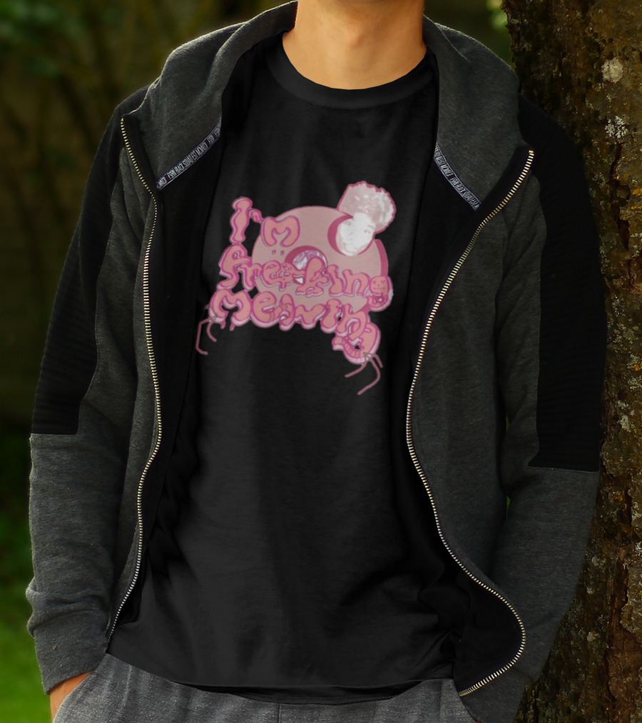 I’m Freaking Mewing Pink Cartoon Style With Portrait And Whiskers T-Shirt