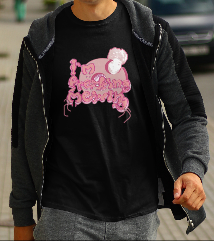 I’m Freaking Mewing Pink Cartoon Style With Portrait And Whiskers T-Shirt