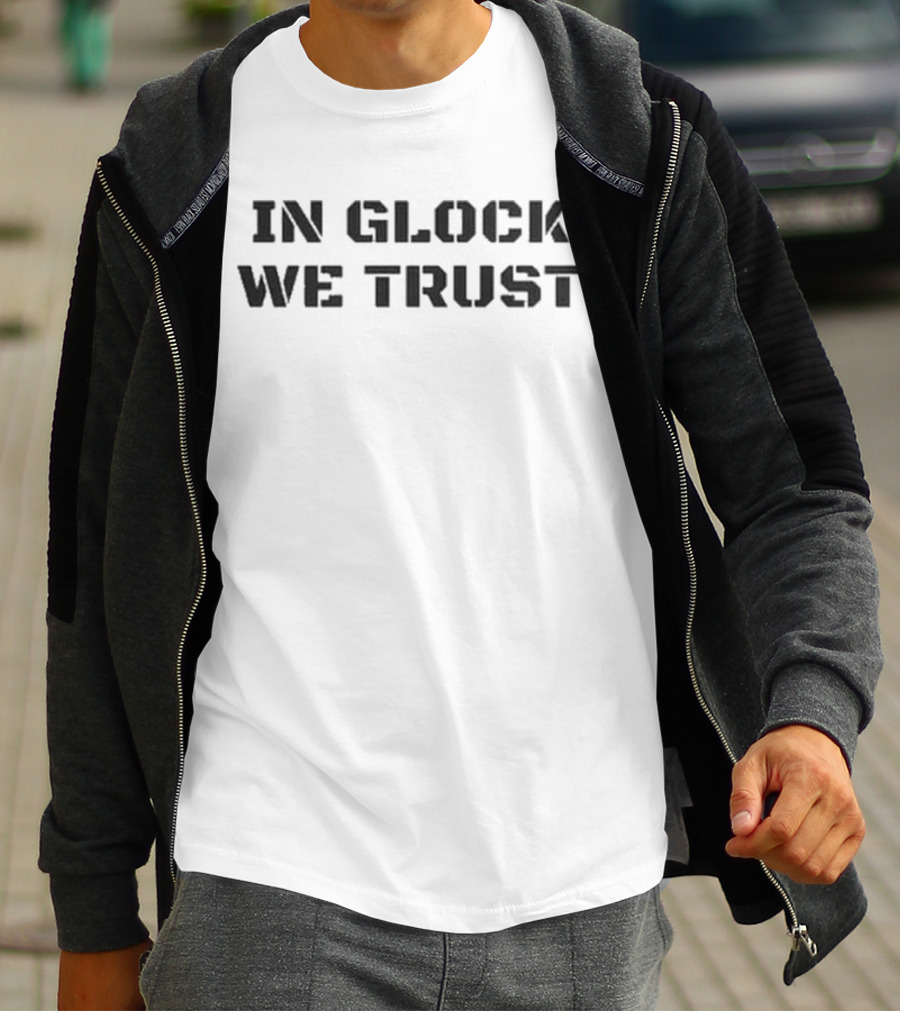 In Glock We Trust Mens Womens Police Cops Gun Rights Military Yellow T-Shirt