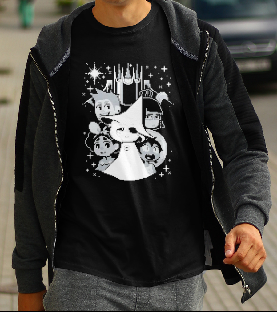 In Stars And Time Characters Pixel Art Cosmic Adventure T-Shirt