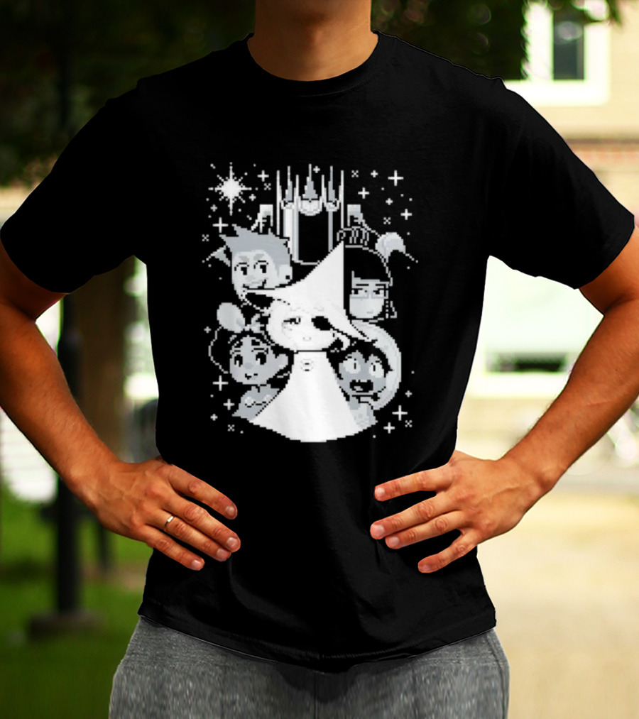 In Stars And Time Characters Pixel Art Cosmic Adventure T-Shirt
