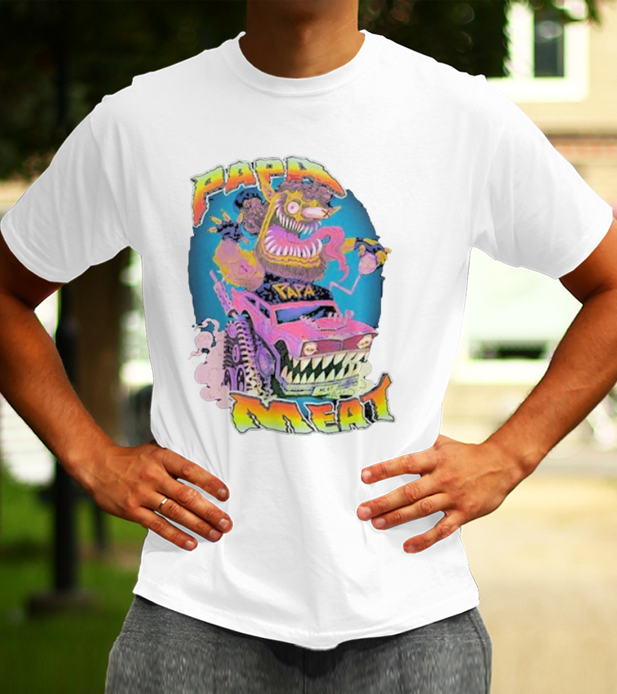 Papa Meat Crazy Monster Truck Adventure T-Shirt