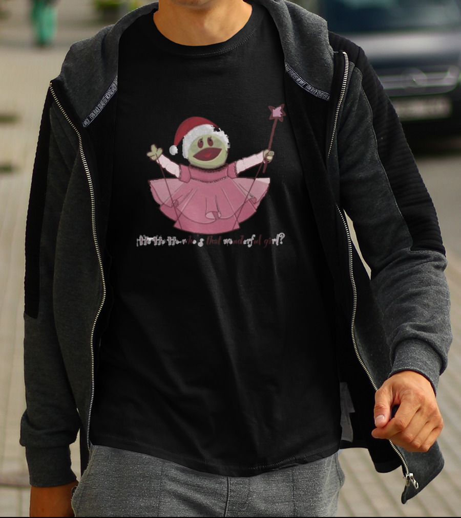 Nanalan Ho Ho Ho Santa Hat Pink Dress Star Wand Holiday T-Shirt
