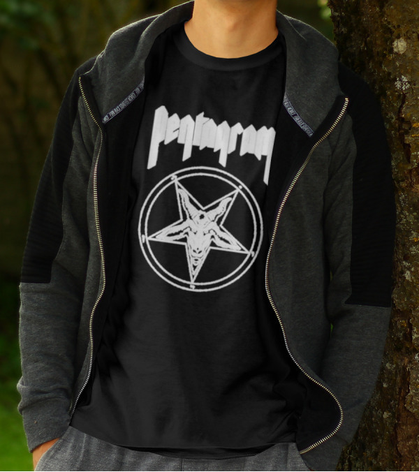 Pentagram Goat Head Circle Night Shift T-Shirt