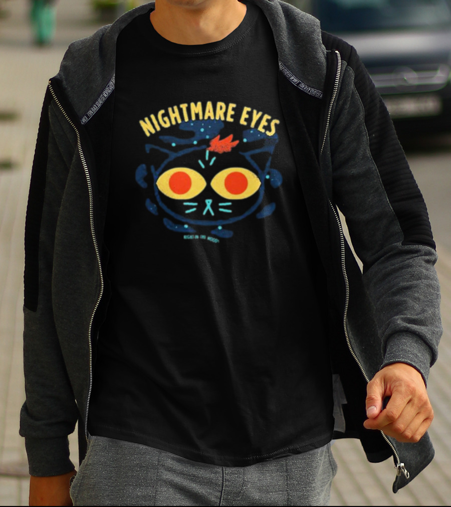 Nightmare Eyes Night In The Woods Cat T-Shirt