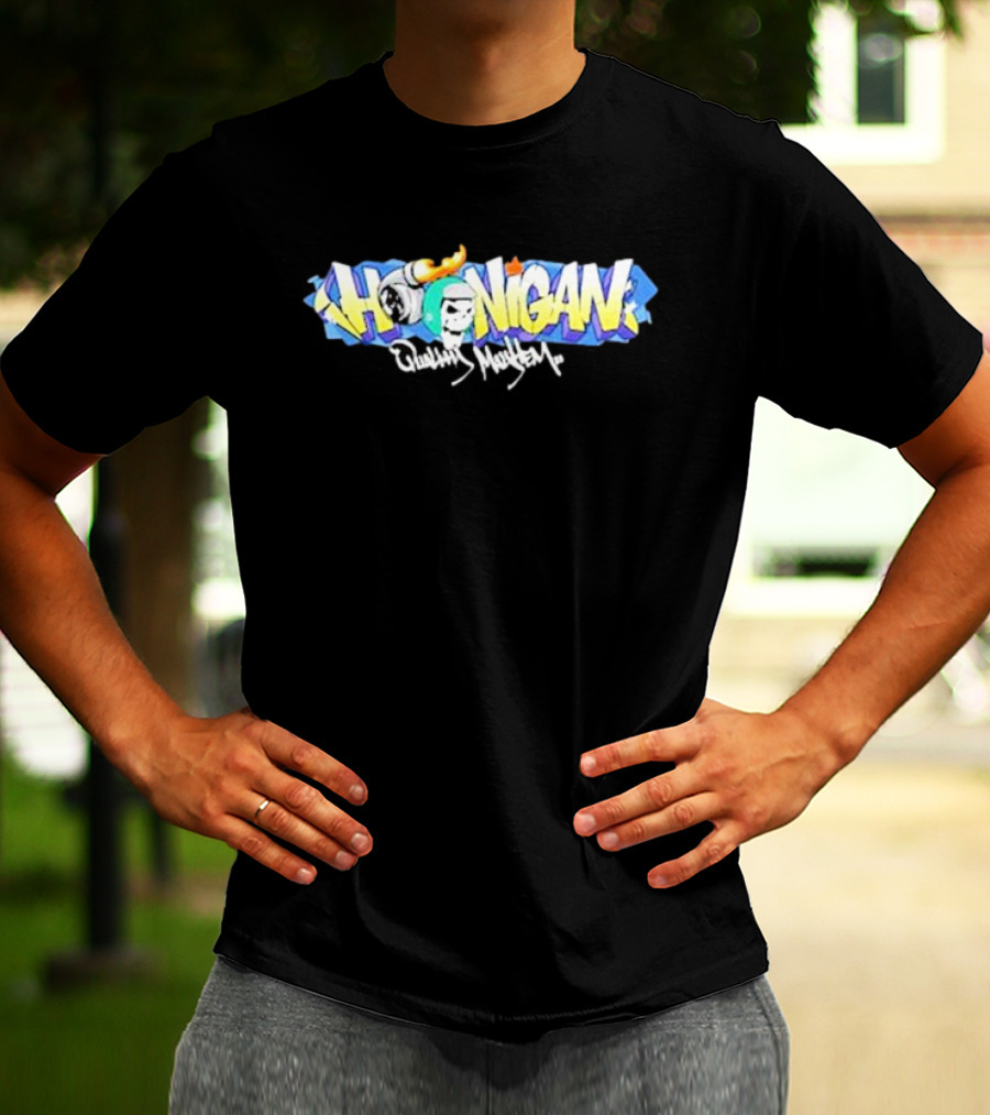 Hoonigan Graffiti Skull Flame Quality Mayhem T-Shirt