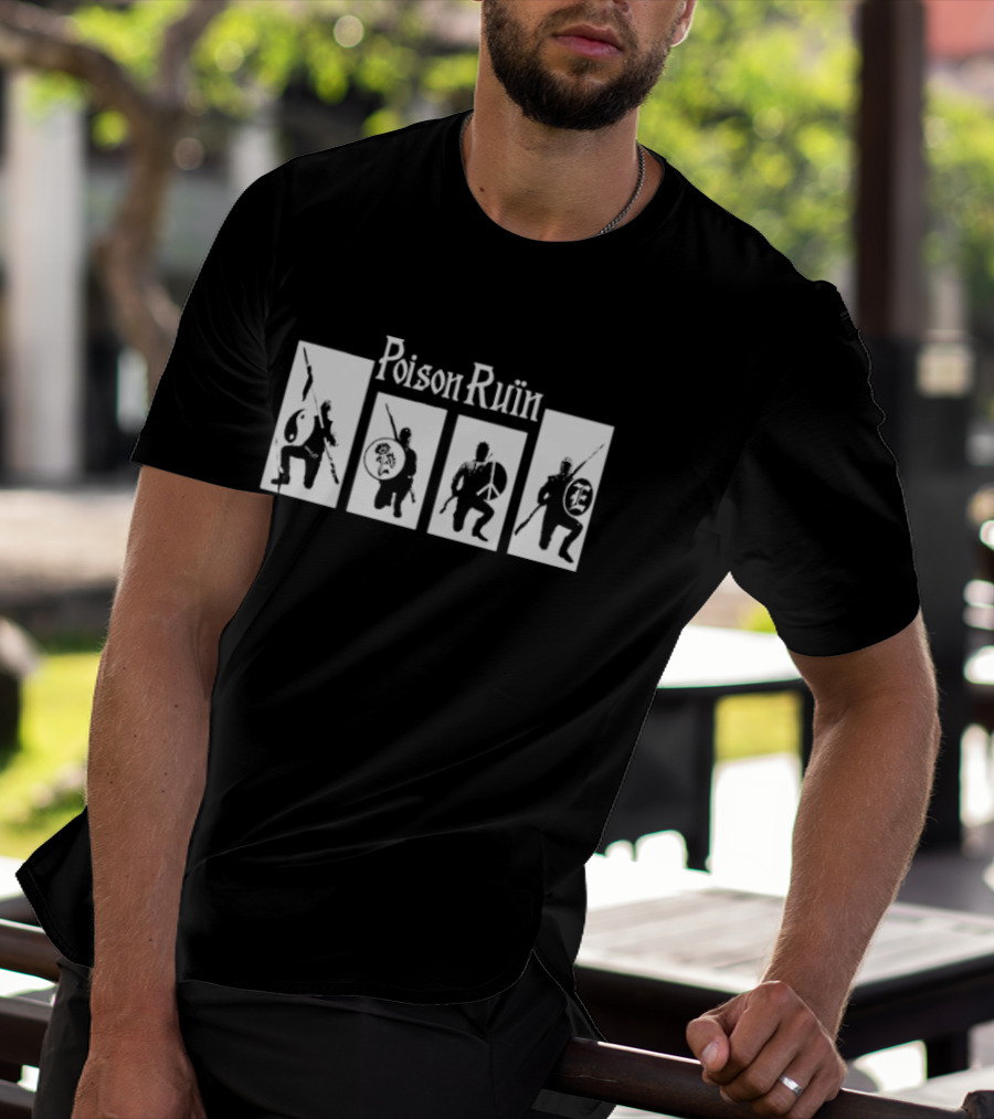 Poison Ruin Yin Yang Faces Peace Symbols Knights T-Shirt