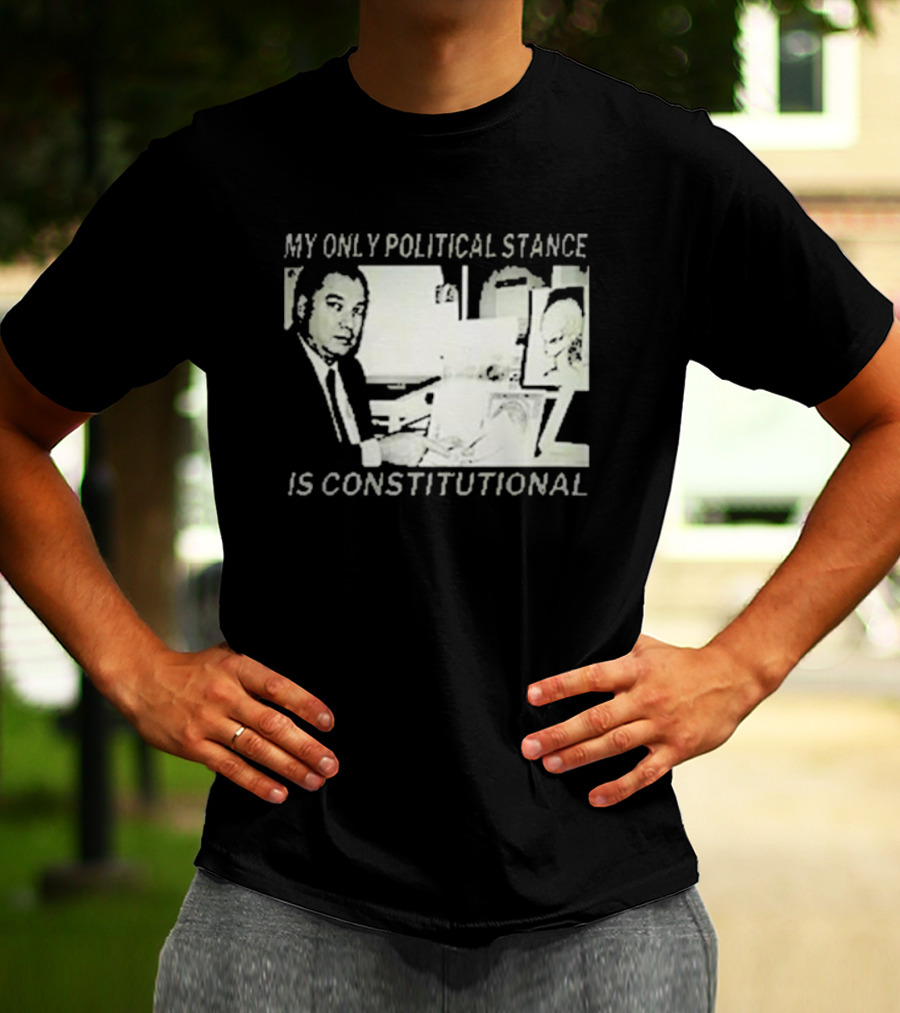 Bill Cooper My Only Political Stance Is Constitutional Office Desk Scene T-Shirt